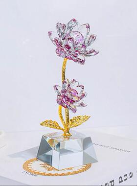 好运莲莲高档轻奢水晶摆饰