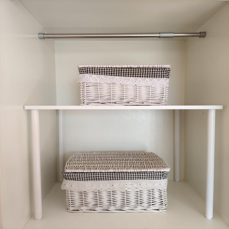 衣柜内分层收纳架子柜子隔层置物架实木隔板免打孔加高猫砂盆架