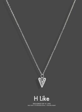 欧美新款钛钢液态爱心吊坠十字炼条锁骨项炼女士时尚气质高级感新