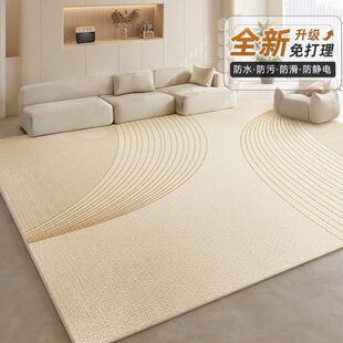 奶油风免洗可擦沙发毯卧室轻奢高级感免打理地垫 地毯客厅2024新款