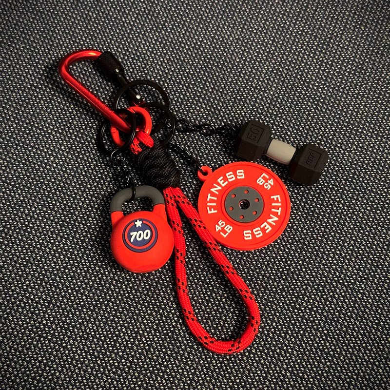 运动包挂件健身房礼品t钥匙扣高颜值杠铃哑铃片水壶包包挂饰