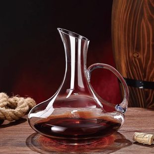 醒酒器水晶玻璃带把无铅红酒分酒器红酒壶红酒瓶无把 家用欧式