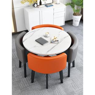 网红接待洽谈桌椅组合办公休闲阳台简约小圆桌斯堪 纳维亚餐桌会