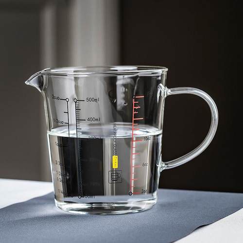 量杯带刻度玻璃牛奶杯计烧杯烘焙耐热家用早餐儿童高温玻璃量杯