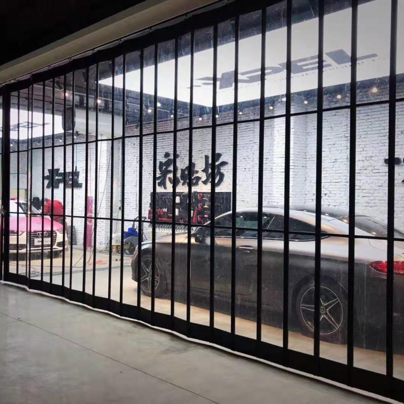 铝合金折叠门洗车房折叠门美容贴膜车间防水防尘商场商铺折叠门