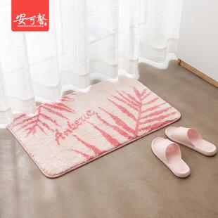 简约家用厨房卫生间门口吸水防滑 安可馨植绒卧室客厅门垫地垫