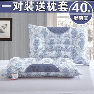 家用加枕套可拆洗护颈椎助睡眠48x74 荞麦皮决明子枕头枕芯一对装