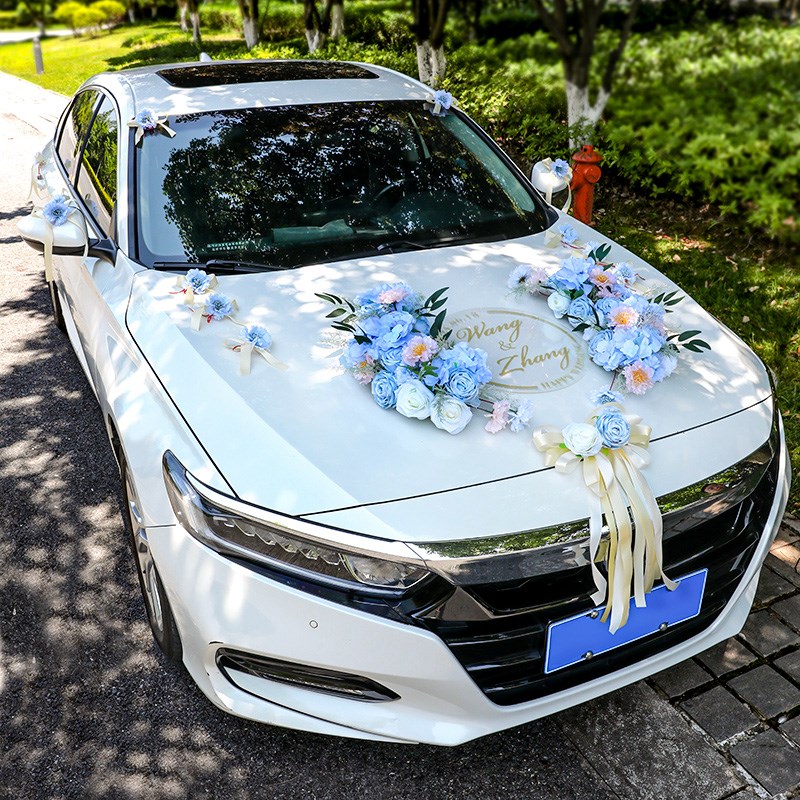 婚车装饰车头花结婚车队高级主车花婚礼头车花装饰迎亲车花全套装