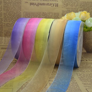 姚明LJ001雪纱带5色25mm/38mm渐变色雪纱带
