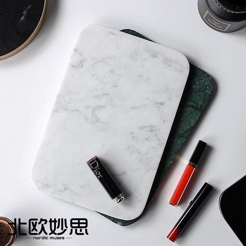 大理石托盘北欧创意西餐盘子天然简约家用餐盘欧式牛排盘置物摆件