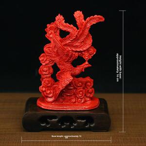 天然朱砂火凤凰装饰工艺品朱雀吉祥物饰品屋失角家居风水用品