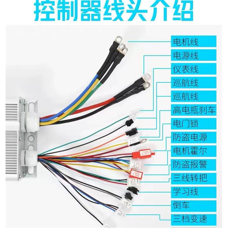 电动瓶车无刷控制器48伏60v72v84v1520w千瓦双排24管大功率三轮车