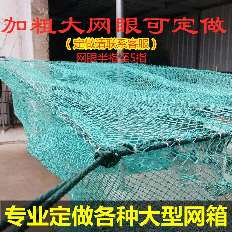 养鱼网箱养大鱼聚乙烯加盖网箱存鱼大小渔网养殖有结网防逃网定做
