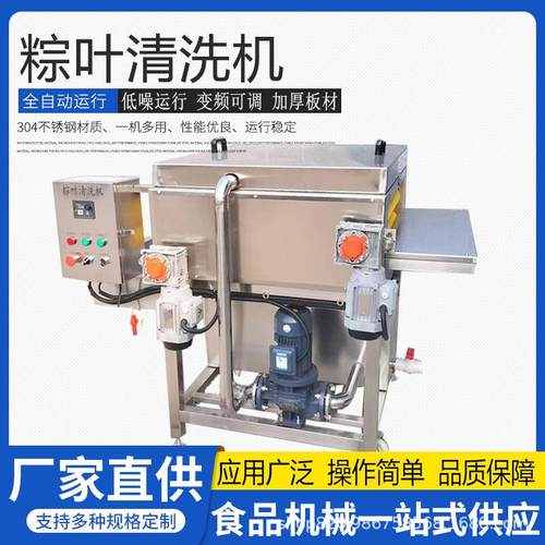 粽子加工生产线芦苇叶粽叶清洗机竹叶枇杷叶毛刷清洗机