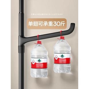 顶天立地晾衣架加粗加厚伸缩置物架阳台卧室家用衣架不锈钢支撑杆
