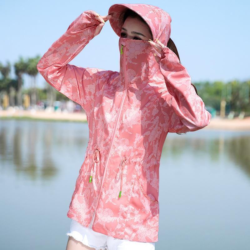 花色防晒衣女中长款中年妈妈洋气夏季薄款风衣外套透气高端防晒服