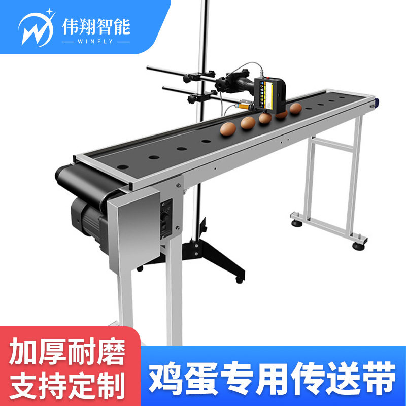 在线手持式喷码机输送带流水线自动打码耐磨防滑鸡蛋传送带传送机