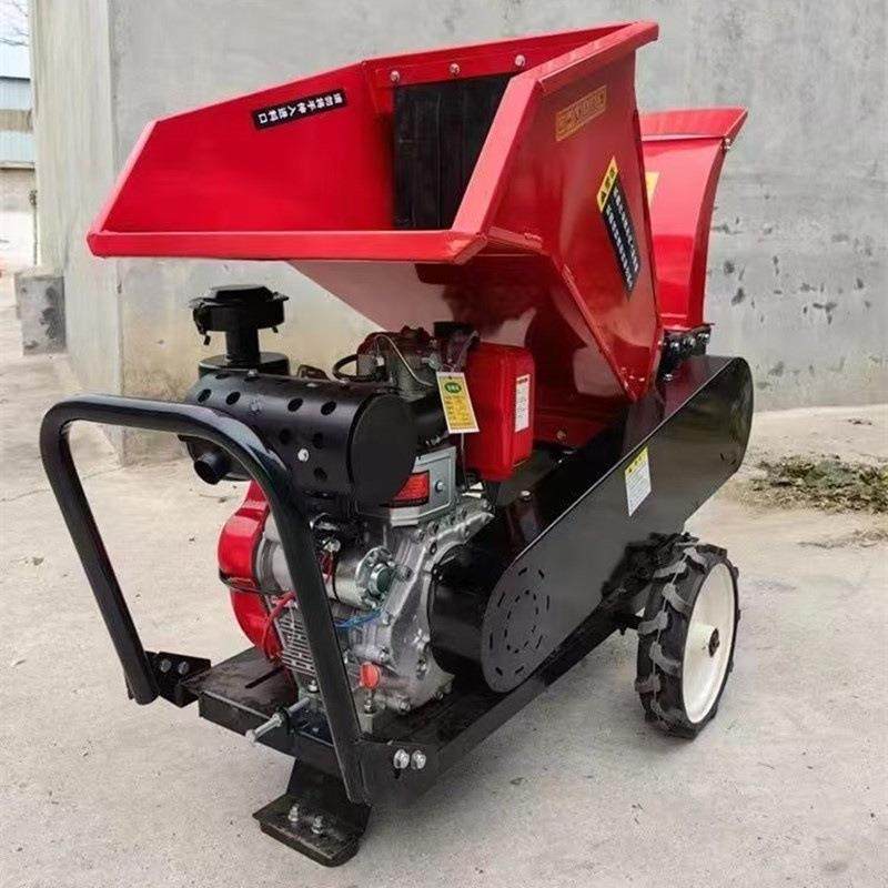 可移动柴油大口径树枝粉碎机电启动木头破碎还田机高喷碎枝机