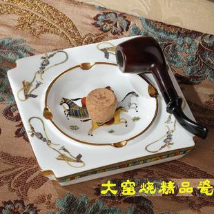 两斗架烟斗家居摆件装 客厅陶瓷雪茄三用烟灰缸 包邮 饰品 奢华时尚