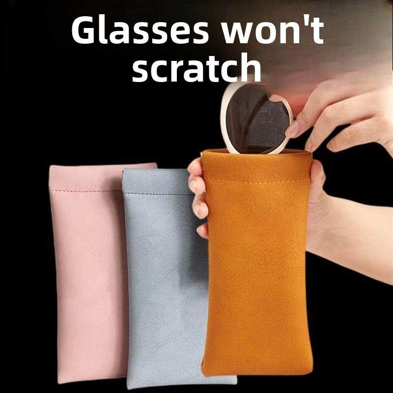 采购产品便携式太阳镜收纳袋，抗压天鹅绒袋，妇女自动关闭眼镜收