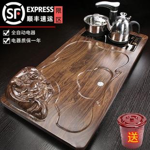 全自动上水实木大号茶台茶托茶海 瓷恒堂家用客厅功夫茶具茶盘套装