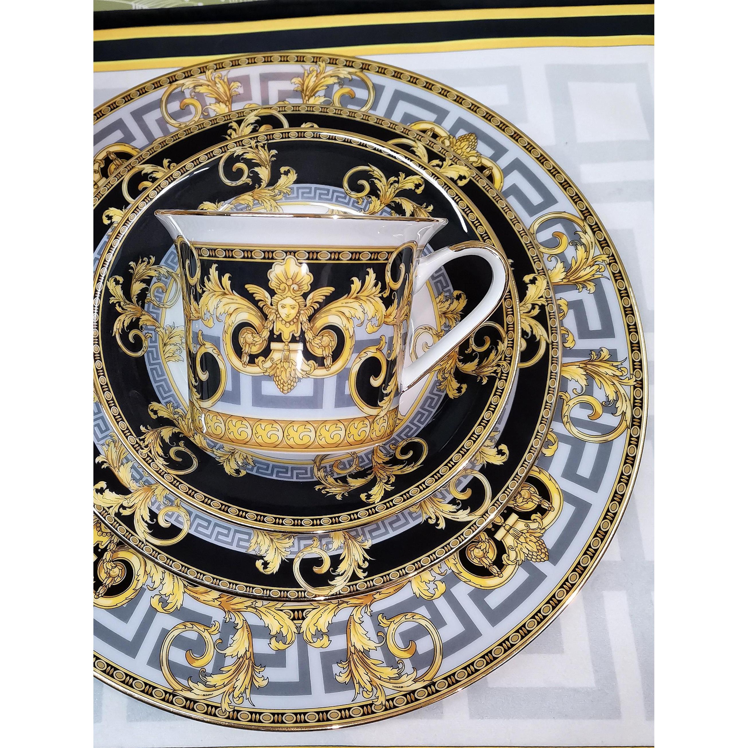 欧式西餐餐盘高级感宫廷骨瓷餐具摆件陶瓷10寸牛排盘子点心意面盘