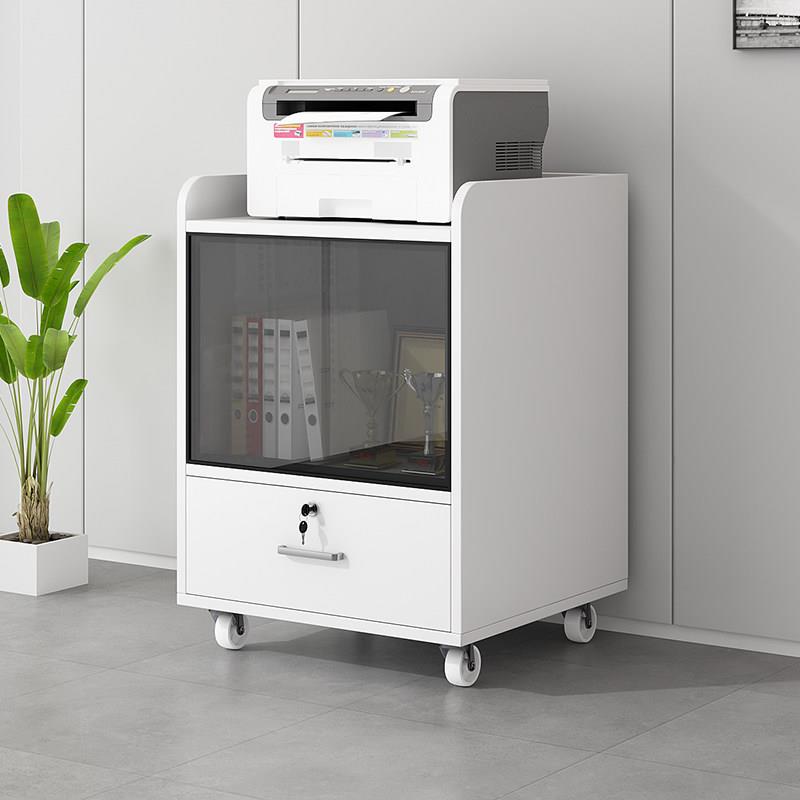 实木印表机放置柜文件柜办公柜桌边柜边柜移动柜收纳柜矮柜收纳柜图片