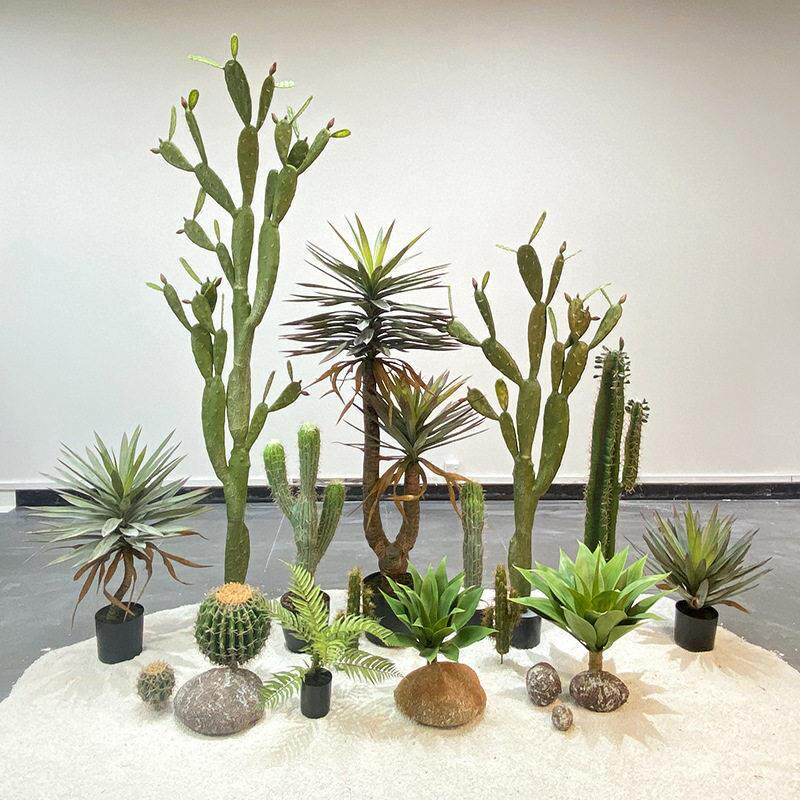仿真仙人掌造景景观沙生植物橱窗大型仙人柱装饰创意落地盆栽摆件