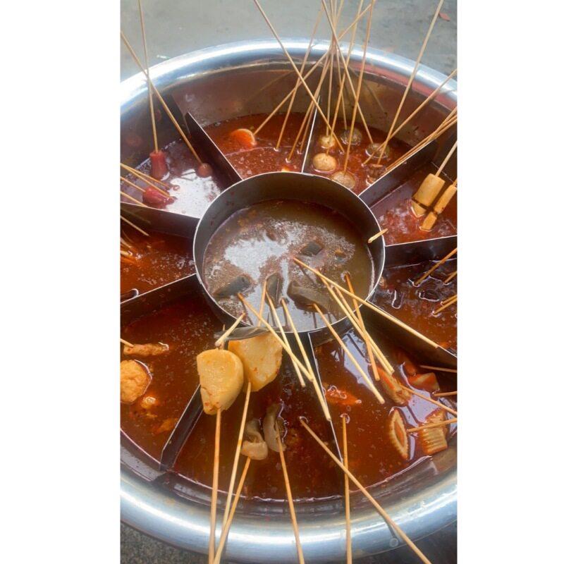 麻辣烫专用锅格子火锅锅子多格隔板分格串串水煮盆商用关东煮九宫