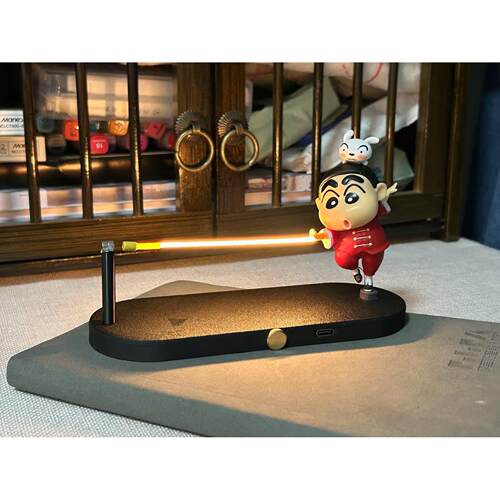 磁悬浮蜡笔小新动感光波夜灯 LED节能小夜灯适用家庭娱乐 简约现