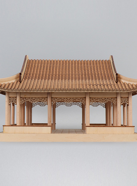 新中式禅意木制古建筑客厅玄关书房办公室民宿电视柜装饰品摆件