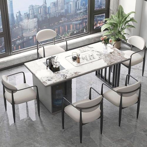 岩板茶桌茶台椅组合茶几办公室茶台桌烧水壶一体泡茶桌功夫2023款