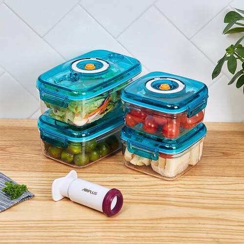 抽真空保鲜盒水果盒儿童学生可携式塑料食品密封盒便当盒上班族饭