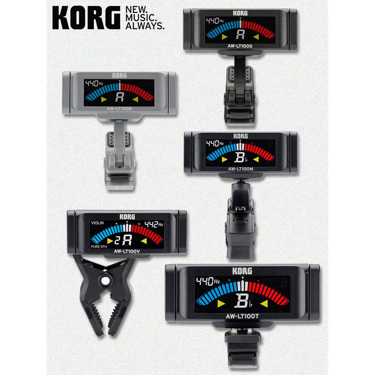 KORG AW-LT100调音器小提琴调音夹贝斯调音表中提琴管弦乐器校音