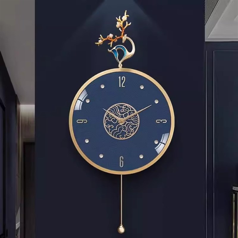 高端艺术创意家用高级客厅挂钟2025新款轻M奢网红钟表简约现代时