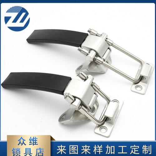 蒸箱门把手不锈钢扣压式把手挂钩门锁蒸饭机蒸饭车把手拉环式拉手
