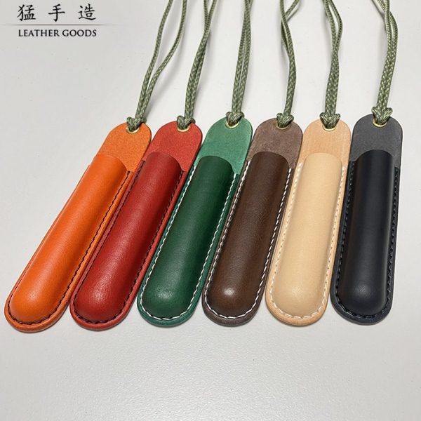 猛手造植鞣牛皮单支挂脖钢笔袋签字笔保护套纯色简约挂绳收纳笔套,文具电教/文化用品/商务用品,笔袋,淘宝优惠券,粉丝福利购,淘宝优惠卷