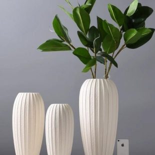 简约白色花瓶大号陶瓷艺术百合花瓶客厅摆件高级白瓷精致装饰品