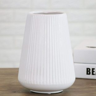 餐桌矮花瓶欧式现代蓝调色干花小清新玉兰摆件客厅插花高陶瓷中号