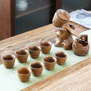 复古陶瓷杠杆原理茶壶防烫礼品瓷器 创意家用一桶天下自动茶具套装