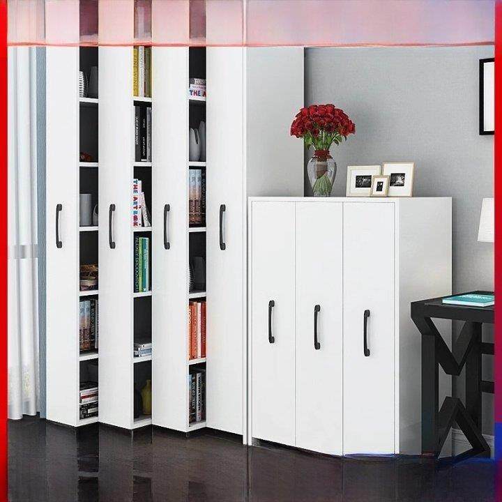 推拉式带轮防尘小书架窄柜隐形书柜储物间隙抽屉储物柜鞋柜间隙侧