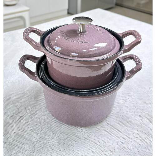 三厦黑底釉精品铸铁珐瑯锅16cm煎炸炖煮焖宝宝副食品锅无化学涂层
