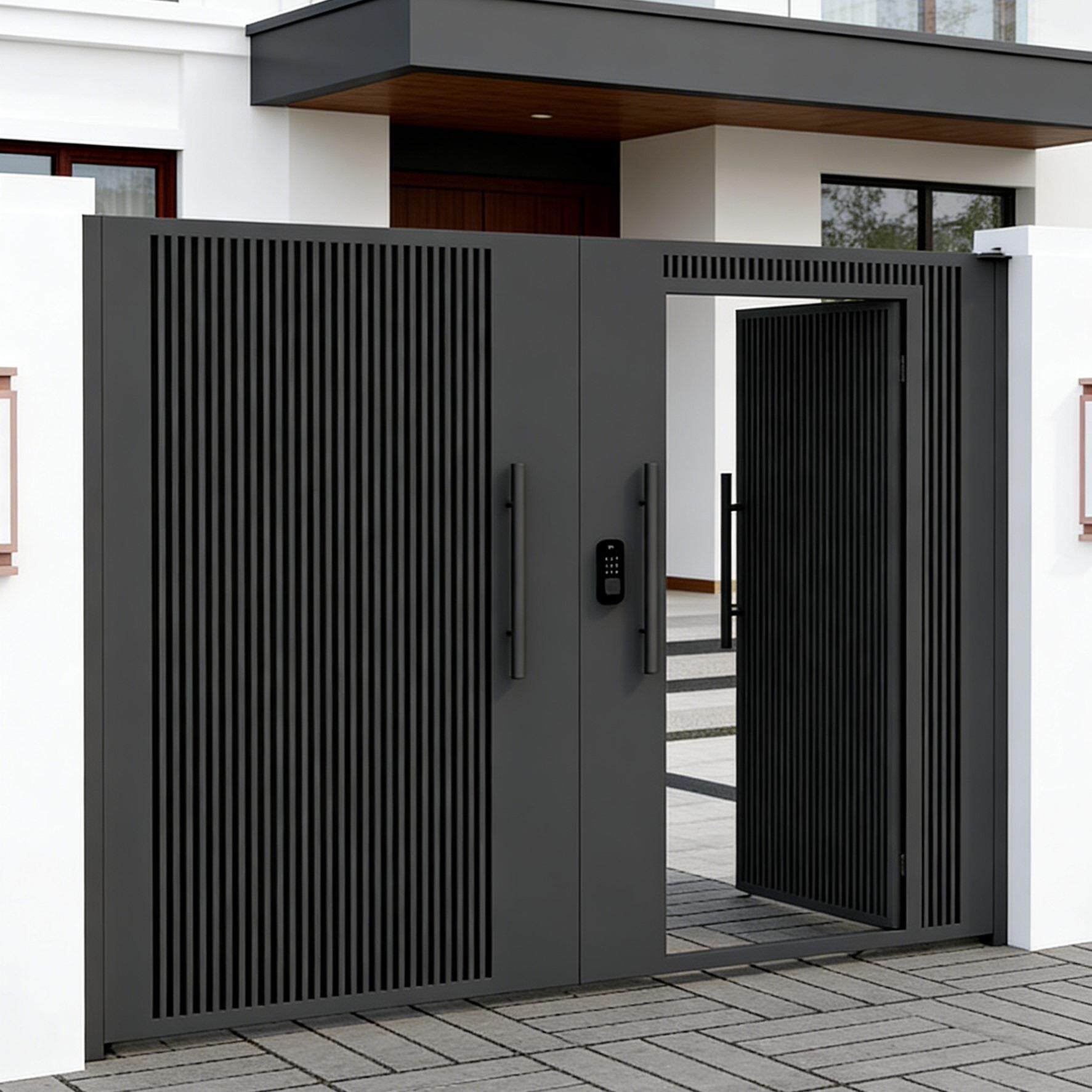 铁艺别墅户外院子大门铝艺户外庭院门农村自建房双门铝艺门楼