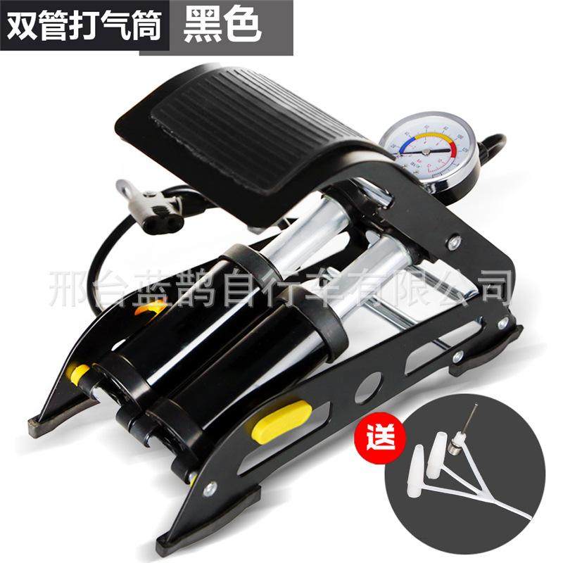 打气筒高压脚踩车汽车自行车充气泵E脚踏便携式电动摩托家用电瓶