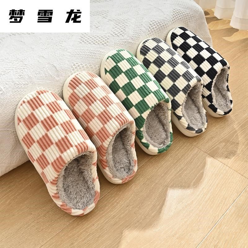 棉拖鞋冬季家用女秋2024年新款厚底保暖家居室内情S侣毛绒拖0926b