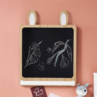 儿童黑板家用客厅书房可擦w画板墙壁挂件宝宝学习涂鸦板木质软装