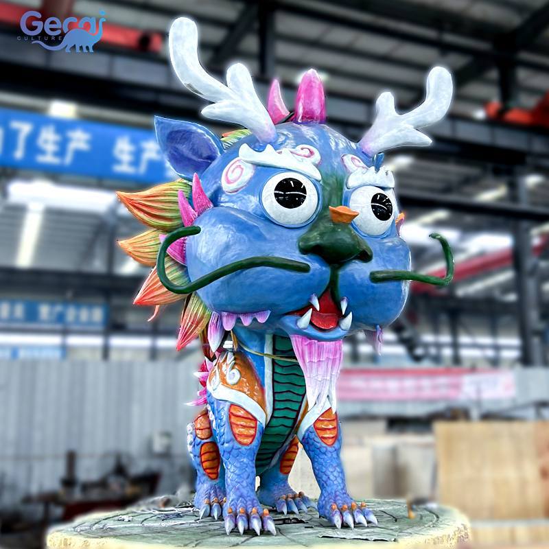上古神兽彩绘模型景区公园大型动态发光网红拍照打卡摆件制作厂家