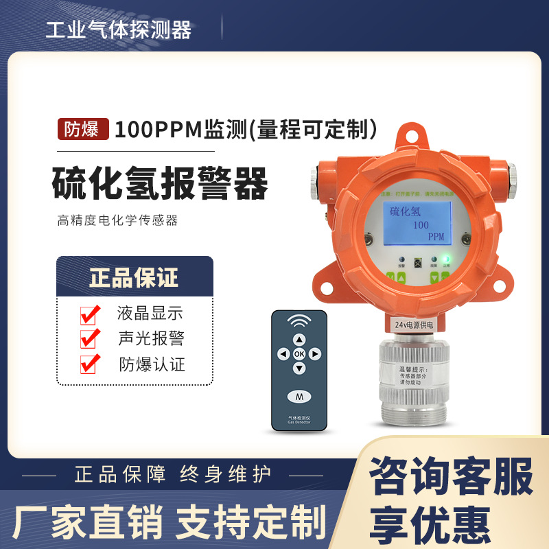 硫化氢气体探测器工业级气体报警器 硫化氢H2S防爆检测仪