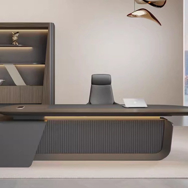 老板桌简约现代总裁经理双柜桌子办公室单人桌大班台桌椅组合