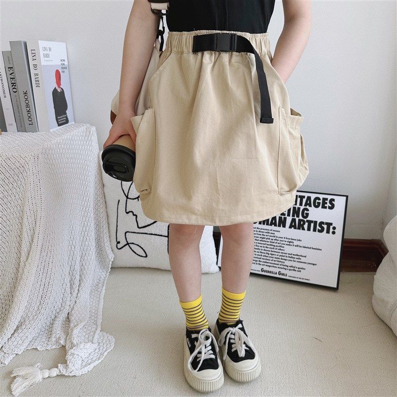 韩系2023春夏装女童工装风纯棉半身裙韩版新款洋气松紧腰短裙子,童装/婴儿装/亲子装,半身裙,淘宝优惠券,粉丝福利购,淘宝优惠卷